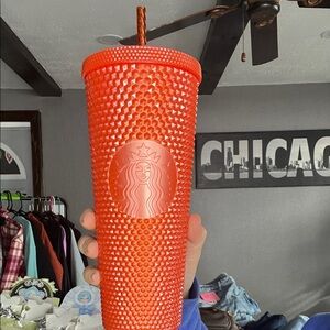 Starbucks Bright Orange Textured Tumbler